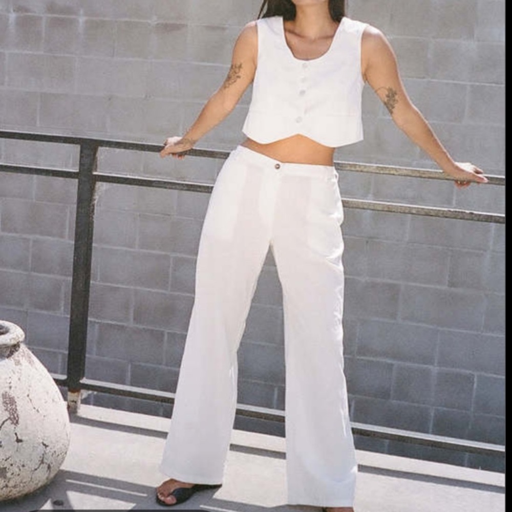 Ciao Lucia  ENZO Ivory Wide Leg Pants NWT xs